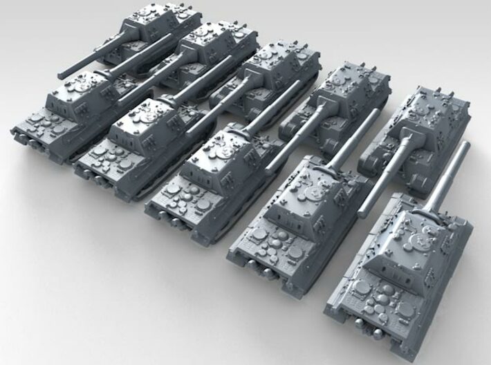 1/700 German Jagdtiger Tank Destroyer x10 3d printed 3d render showing product detail
