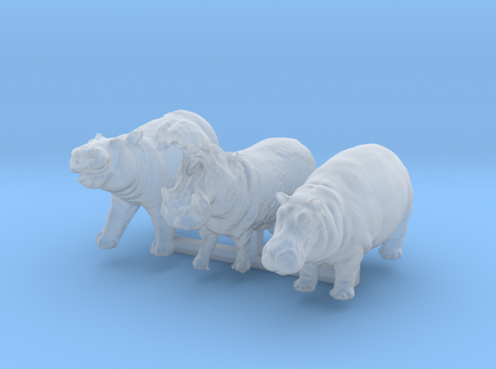1:120 hippo set of 3 3d printed