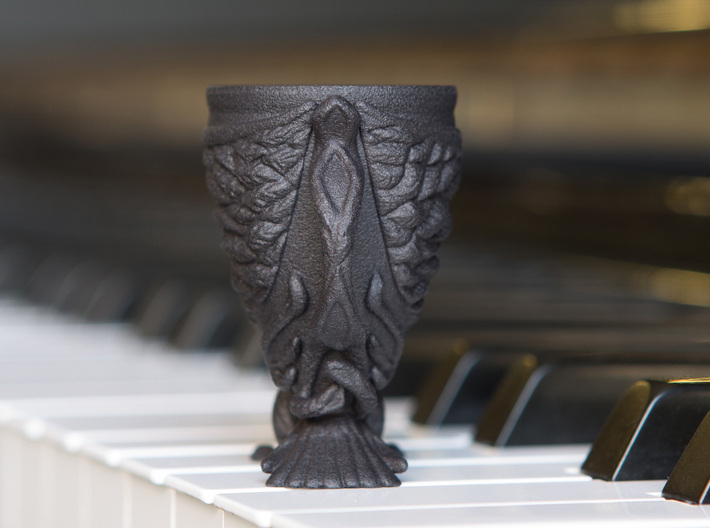 The Phoenix Mug 3d printed Small Mug Printed in Black HP Strong and Flexible (Beta material)