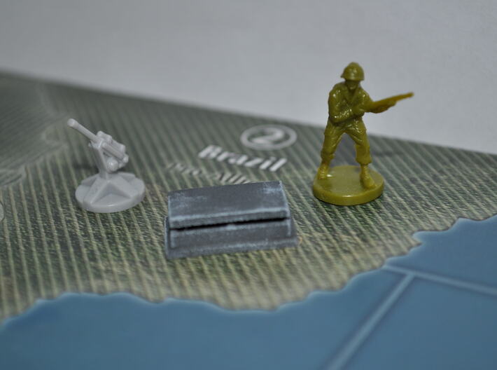 Where Eagles Dare Heavy Bunker 3d printed Comparing Size to Axis & Allies Infantry