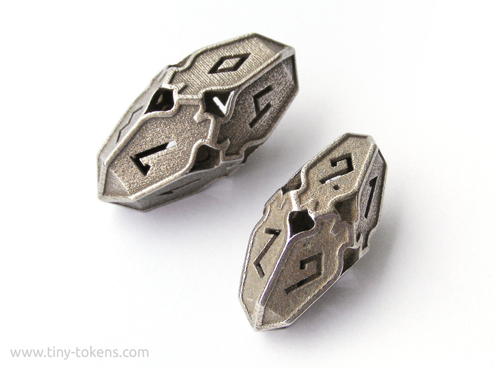 Amonkhet D10 gaming die - Small, hollow 3d printed Comparison between the large and small version of this design