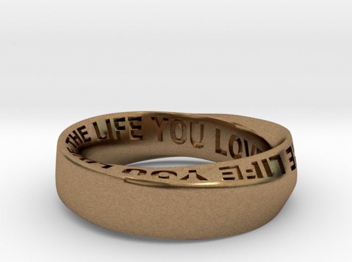 Live The Life You Love - Mobius Ring 6mm band 3d printed