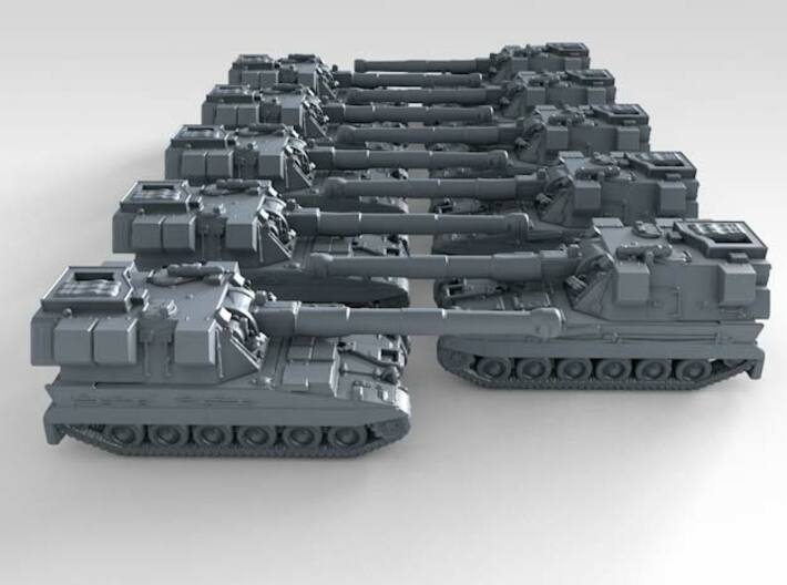 1/600 British Army AS-90 Braveheart Artillery x10 3d printed 3d render showing product detail
