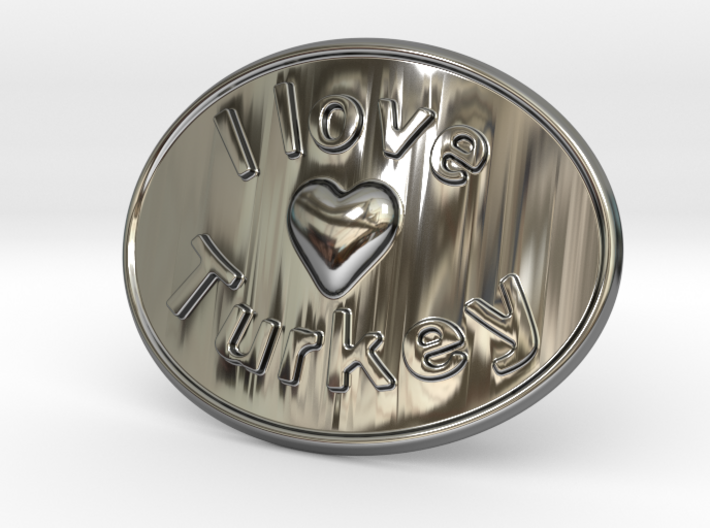 I Love Turkey Belt Buckle 3d printed