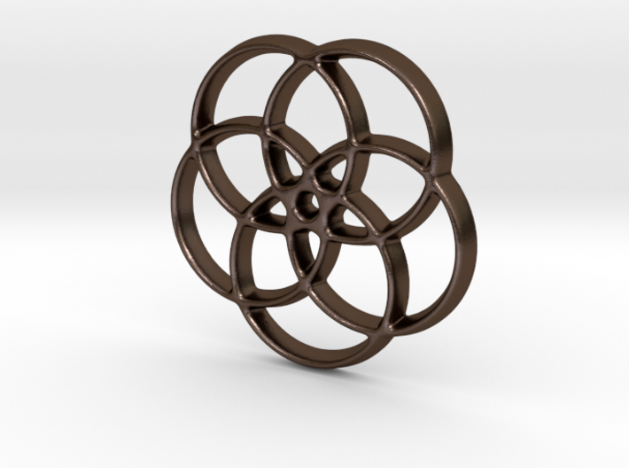 5 Sided Star Flower of Life Circles Pendant 3d printed