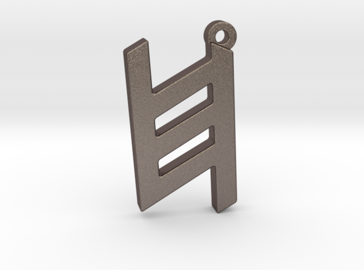 Letter KHET - Paleo Hebrew - With Chain Loop 3d printed