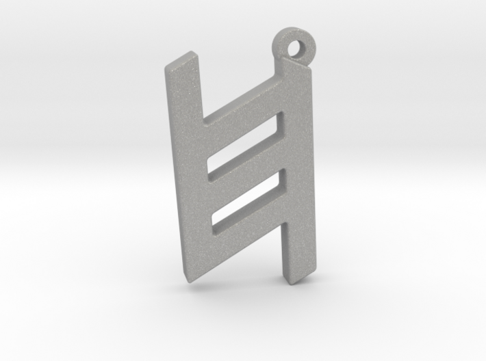 Letter KHET - Paleo Hebrew - With Chain Loop 3d printed