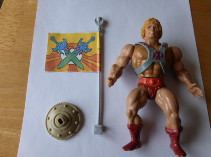 Replacement flag pole for 1980s Castle Grayskull, 3d printed Polished alumide