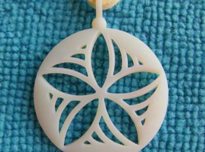 Star Pinwheel pendant 3d printed White detail