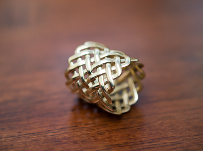 Full knuckle woven ring - Size 9 1/2 3d printed