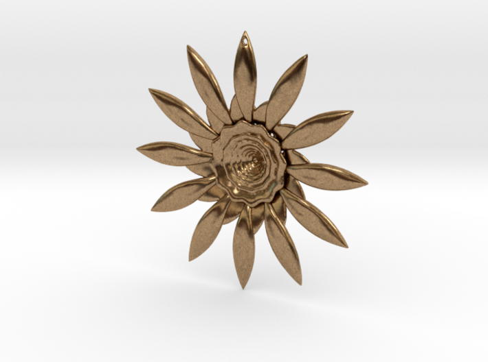 Fractal Flower Pendant VI 3d printed