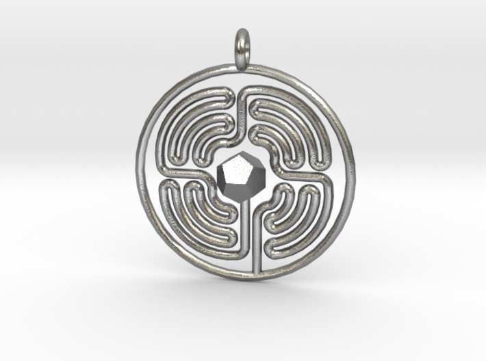 Labyrinth Dodecahedron Pendant 3d printed