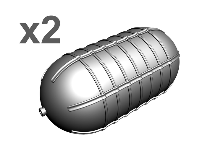 1/25 WWII Oxygen tanks X2 3d printed 