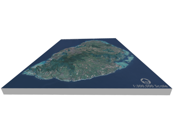Mauritius Map 3d printed 