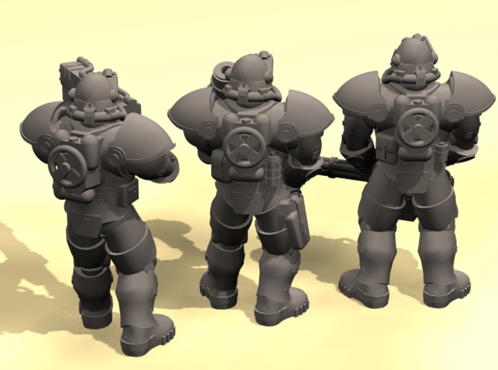 28mm Wastefall Metal Brothers squad 3d printed 