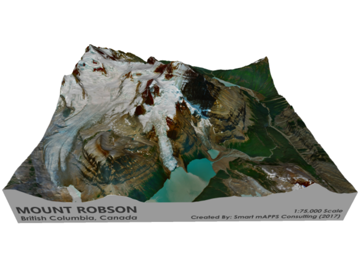 Mount Robson Map: 8" 3d printed 