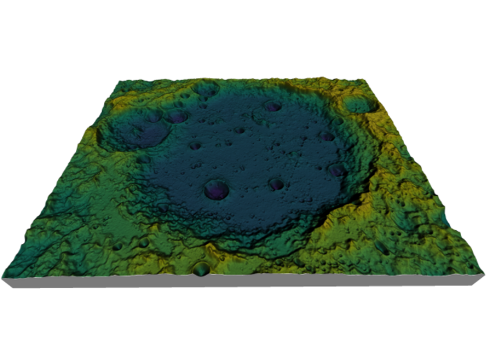 Moon Map: Large Crater, Viridis 3d printed 