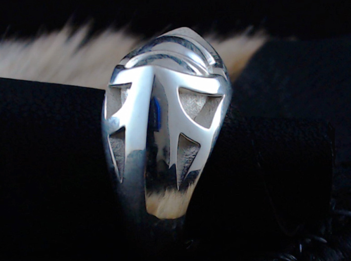 Mountain Lion Ring - Size 9 1/2 (19.35 mm) 3d printed Shown in Polished Silver