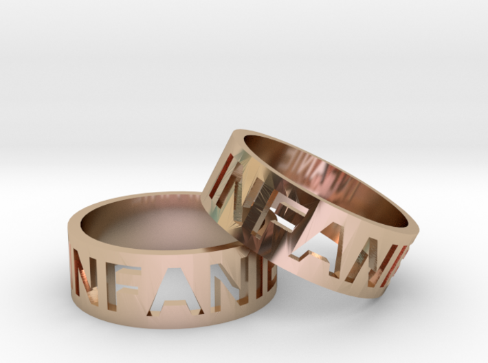 Craved Text Ring Pair 3d printed