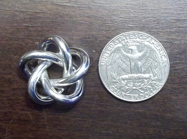 5 Infinity Knot 3d printed 5 Infinity Knot in Polished Sterling Silver