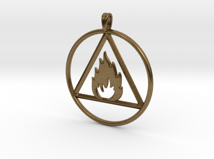 Ignis Alchemy symbol Fire Element Jewelry Pendant 3d printed