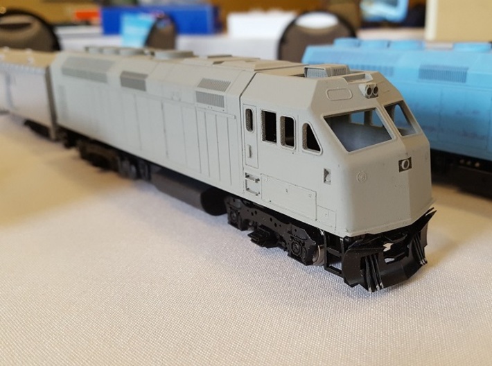 HO F69PH-AC Cab for Kato F40PH 3d printed Cab installed and painted in primer