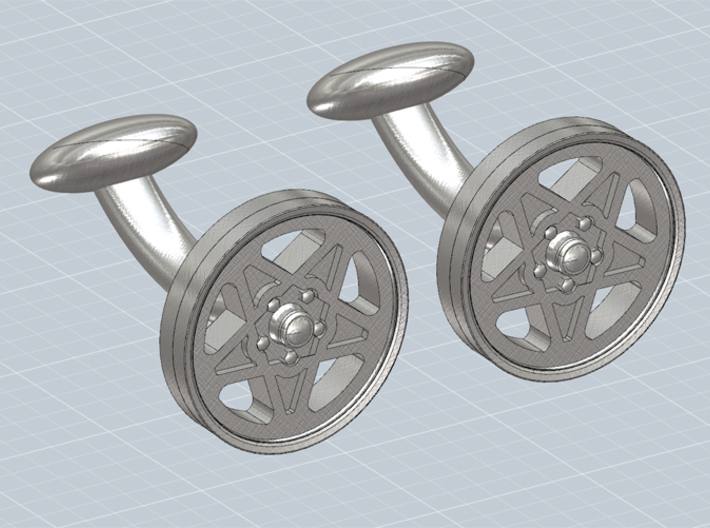 CUFFLINKS CROMODORA WHEEL STEEL 3d printed Cufflinks with the Ferrari 308 Cromodora wheel, render.