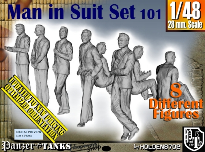1/48 Man In Suit Set101 3d printed