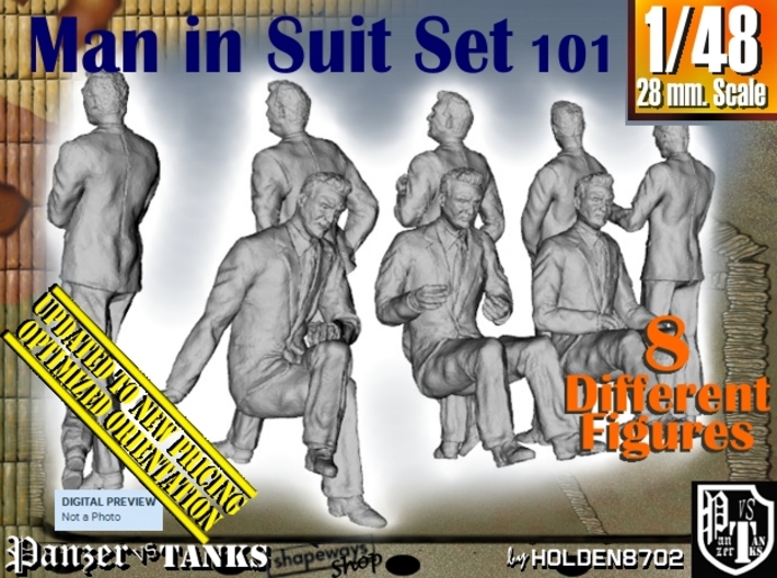 1/48 Man In Suit Set101 3d printed 
