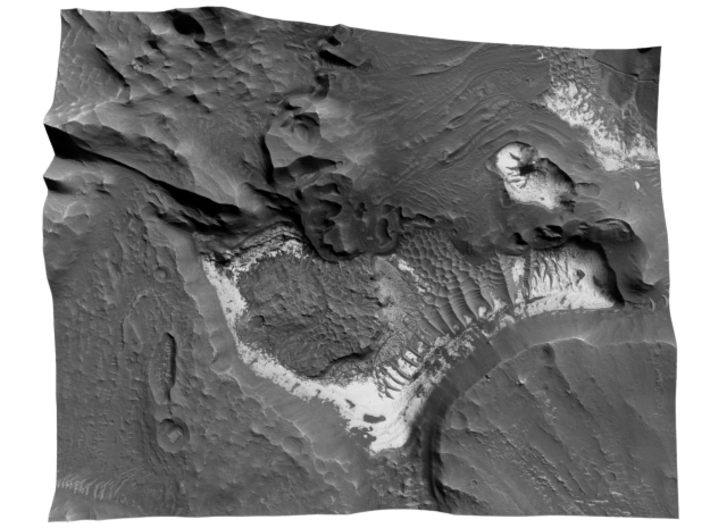 Mars Map: Light Outcrops in B&amp;W 3d printed