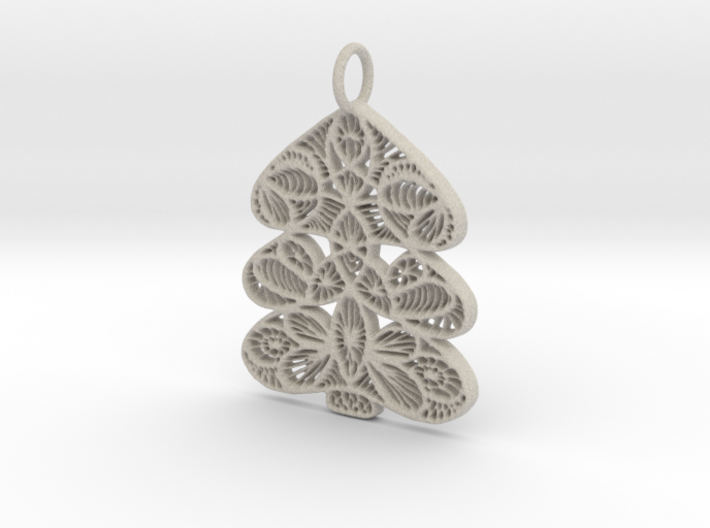 Christmas Tree Holdiday Lace Pendant Charm 3d printed