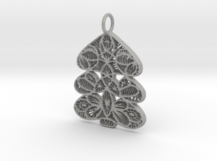 Christmas Tree Holdiday Lace Pendant Charm 3d printed