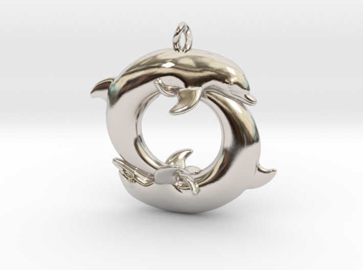Piscean / Yin Yang Dolphin Totem Keychain 4.5cm 3d printed