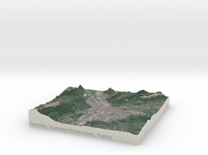 Grenoble, France, 1:150000 3d printed 