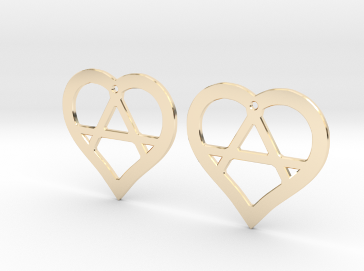 The Wild Hearts (precious metal earrings) 3d printed