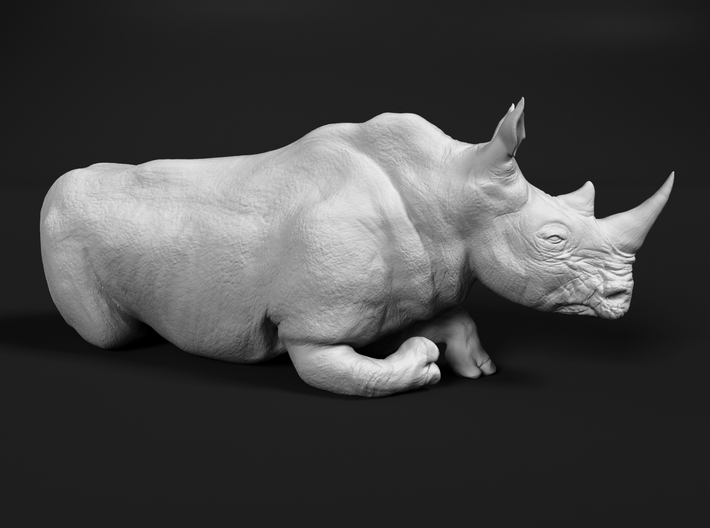 White Rhinoceros 1:76 Lying Female 3d printed 
