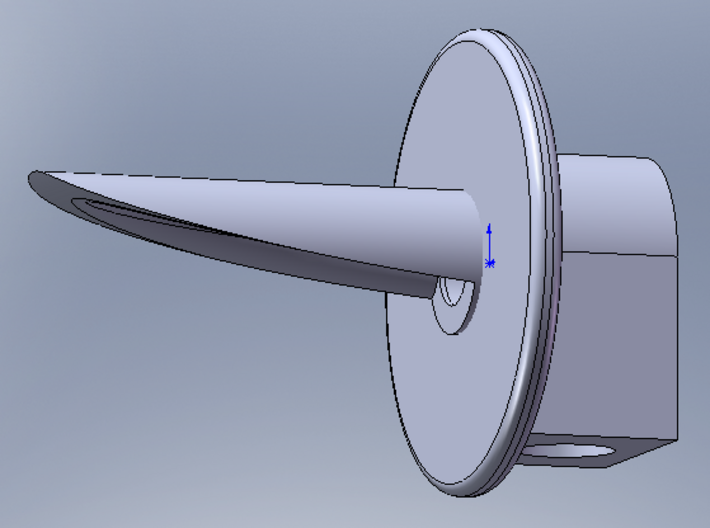 LNER 1/76 3-aspect long hood Searchlight head for 3d printed Image of the Solidworks model