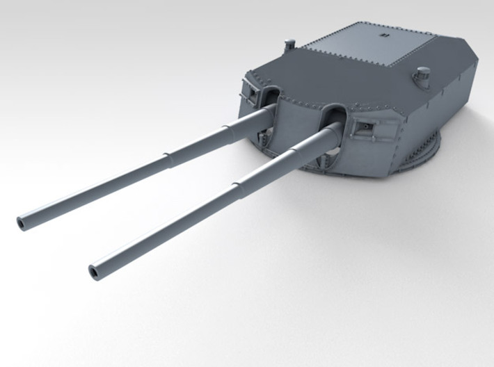 1/700 DKM 20.3cm/60 SK C/34 Guns with Bags 1941  3d printed 3d render showing A turret detail (Blast Bags not shown)