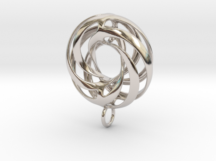 Twisted Torus Pendant in Precious Metals 3d printed