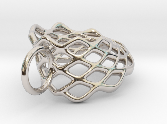 Mobius Mesh (smaller) Pendant in Precious Metals 3d printed