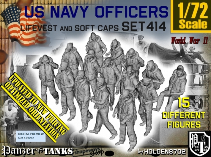1/72 USN Officers Kapok Set414 3d printed