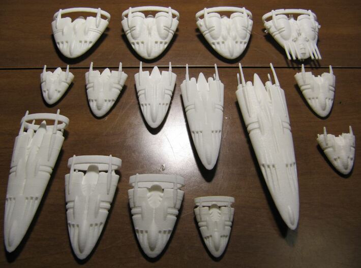 100mm Display Series ~ Slipstream-XB Dreadnought 3d printed Full Slipstream line-up for comparison.