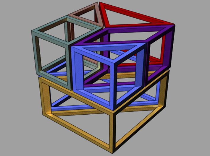 tangram cube h (inside) 3d printed