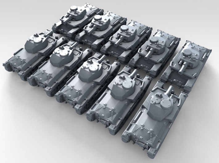 1/700 Czech ST vz. 39 Medium Tank x10 3d printed 3d render showing product detail