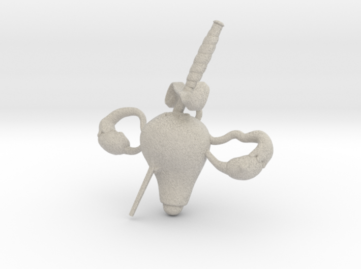 Uterus Pain Charm 3d printed