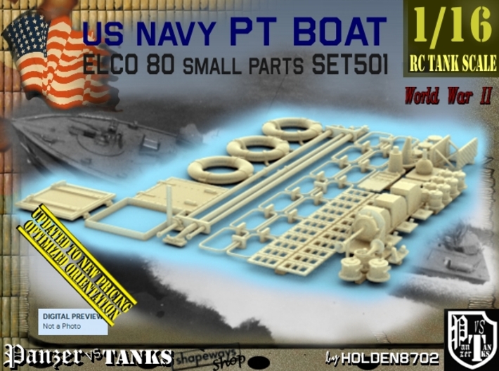1/16 PT Boat Small Parts Set501 3d printed 