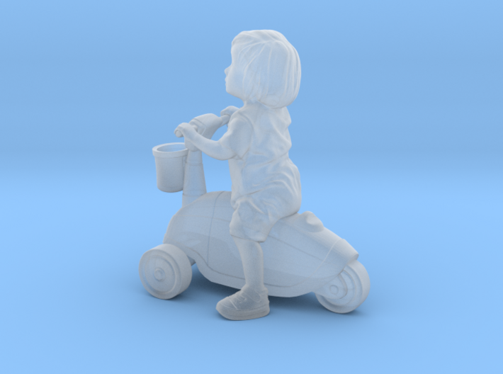 Scanned Little Girl rides a toy car - 8CM High 3d printed