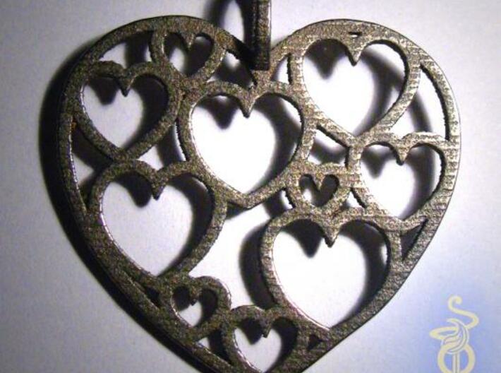 Heart of hearts pendant  3d printed 1