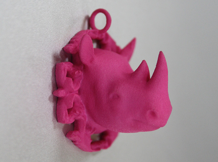 Rhino pendant 3d printed