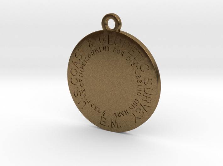 Benchmark Keychain - early flat type with no cente 3d printed
